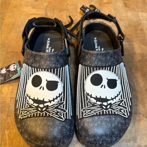 Disney Nightmare Before Christmas Clogs Sandals NEW Sz 12 Euro 45 black & white